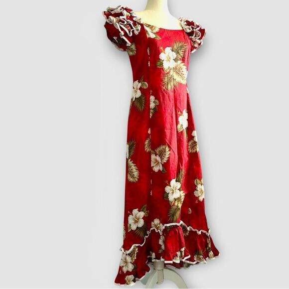 Pacific Legends Hawaiian Red and White Dress Size Small - Picture 9 of 15